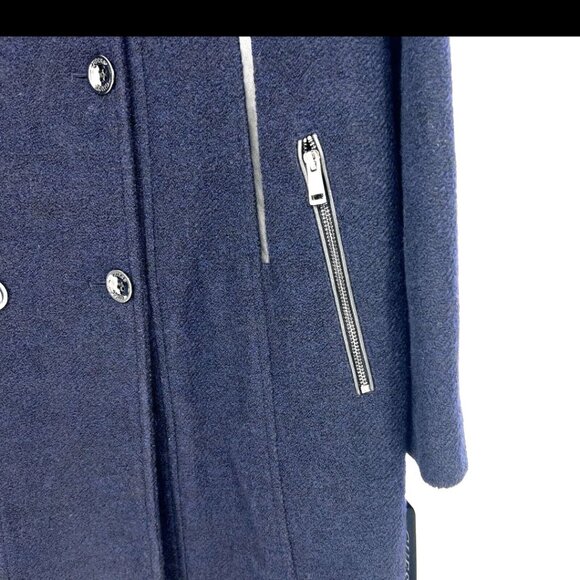 Guess Women's Dark Blue Double-Breasted Pea Coat XL - Picture 7 of 16